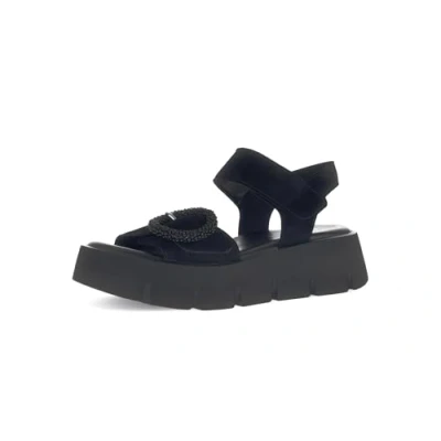 Afbeelding van Gabor Sandalen met enkelbandjes, Dames, Maat: 38, Schwarz Leer