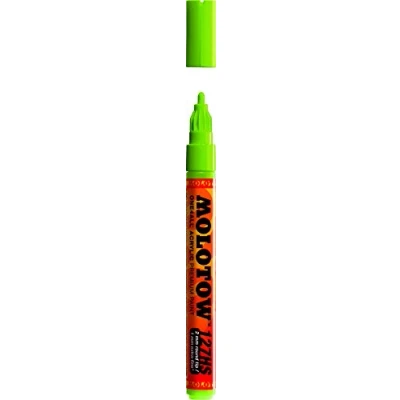 Afbeelding van Molotow ONE4ALL 2mm Acryl Marker Lichtgroen Geschikt voor vele oppervlaktes zoals canvas, hout, steen, keramiek, plastic, glas, papier, leer...