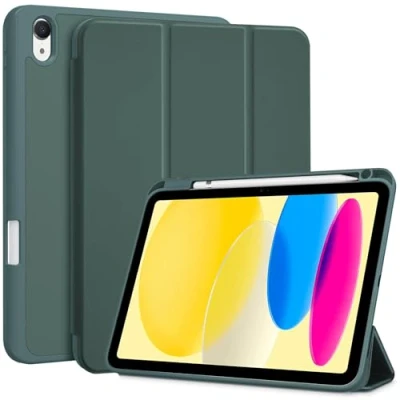 Afbeelding van ProCase Beschermhoes met penhouder voor iPad 10e generatie 2022, model A2696, A2757, A2777, 10,9 inch nieuwe verbeterde beschermhoes, valbescherming, groen