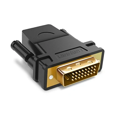 Image de Adaptateur DVI D 24 1 Mâle vers HDMI Femelle 1080P Full HD Connecteur Plaqué Or