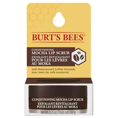 Afbeelding van Burt&#039;s Bees Mokka Lip Scrub met hergebruikt koffiedik en bijenwas voor het exfoliëren hydrateren van de lippen, 7,08 g