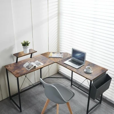 Afbeelding van Lina® Hoekbureau Laptoptafel Computertafel Bureau Houtkleur