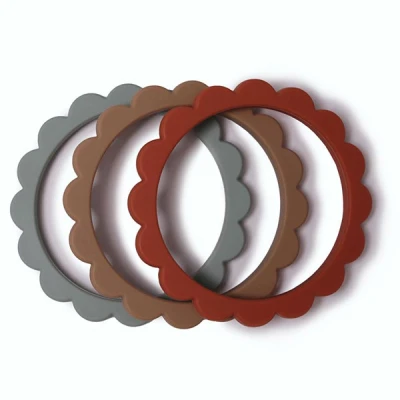 Afbeelding van Mushie Bijtring Cambridge Blue/Clementine/Natural 3st
