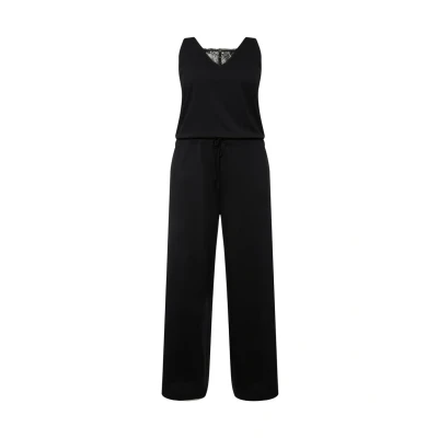 Afbeelding van Ulla Popken Jumpsuit voor dames, grote maat, kant, V hals, mouwloos