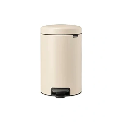 Image de Brabantia Poubelle à Pédale 12L NewIcon Moyenne pour la Cuisine Couvercle Soft Close Légère Seau Intérieur Amovible Antidérapant Beige 25 x 34 41 cm