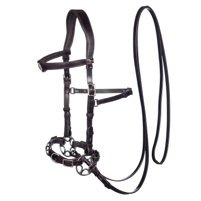 Image de F.R.A. Bride Caval Cavemore Cuir avec Branches et Rênes Havane Cob