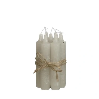 Afbeelding van Comforder Set van 7 staafkaarsen, 11 cm, lichtgrijs, effen, brandduur 4 uur en meer
