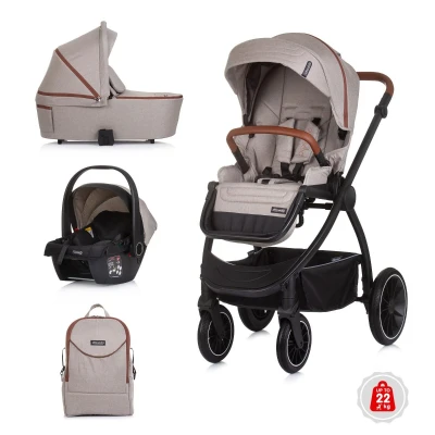 Afbeelding van Chipolino Kinderwagen Prestige 3 in 1 Tiramisu