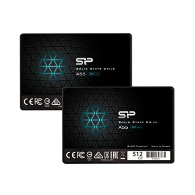 Afbeelding van Silicon Power 2 stuks 512 GB SSD 3D NAND A55 SLC Performance Boost SATA III 2,5 inch 7 mm (0,28 inch) interne Solid State Drive