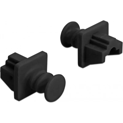 Afbeelding van RJ45 (m) afsluitcovers voor (v) poorten met ronde greep 10 stuks / zwart