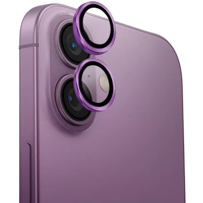 Afbeelding van UNIQ Optix Aluminium Camera Lens Protector iPhone 16 6.1&quot; / Plus 6.7&quot; druifroze cameralensglas met applicator