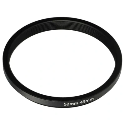 Afbeelding van vhbw Step down adapterring van 52 mm tot 49 voor cameralens, metalen filteradapter, zwart