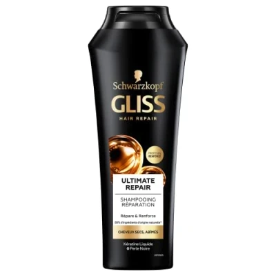 Afbeelding van Schwarzkopf Gliss Ultimate Repair Shampoo, droog/zeer beschadigd haar, 89% Ingredienten van natuurlijke oorsprong, fles 250 ml