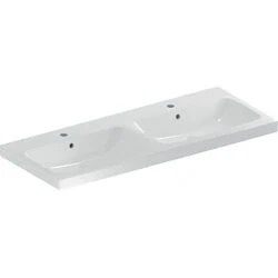 Afbeelding van Geberit iCon Light dubbele wastafel wit KeraTect (120 x 48 cm) 2x 1
