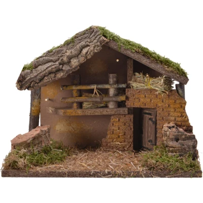 Afbeelding van Kerststal ntrl l30b17h21cm Decoris