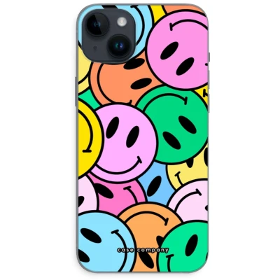 Afbeelding van Case Company® hoesje geschikt voor iPhone 14 Plus Smiley N1 Soft Cover Telefoonhoesje Bescherming aan alle Kanten en Schermrand