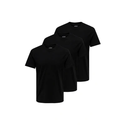 Afbeelding van Only &amp; Sons 3 PACK Tshirt basic, Heren, Maat: Large, Schwarz