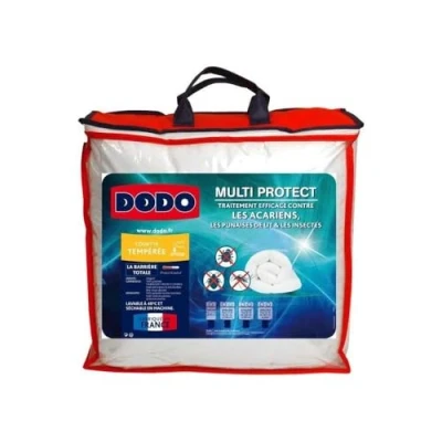Image de DODO Couette Tempérée Anti acariens et Punaises de lit 220x240 Pour 2 Personnes Multi Protect Douceur Protection Fabriqué en FRANCE Lavable machine à 40c