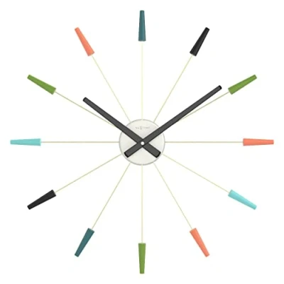 Afbeelding van NeXtime Stille Wandklok Retro Design 58 cm Rvs &#039;Plug Inn&#039;