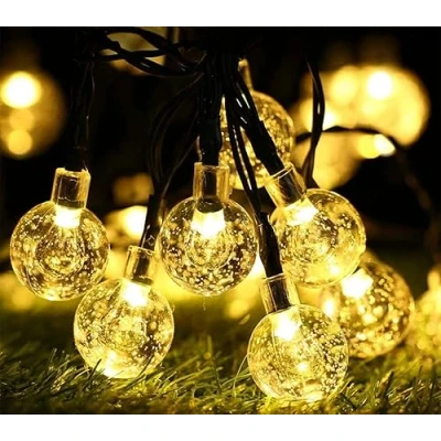 Afbeelding van BrizLabs Lichtsnoer op zonne energie, 60 leds, 13,8 m, 8 modi, waterdicht, voor binnen en buiten, warmwit