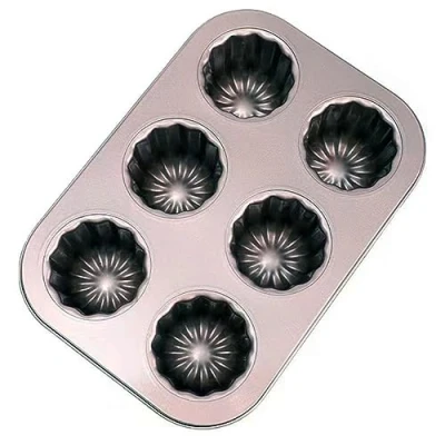 Afbeelding van Antiaanbaklaag van koolstofstaal voor cupcakes en muffins (6 holtes)