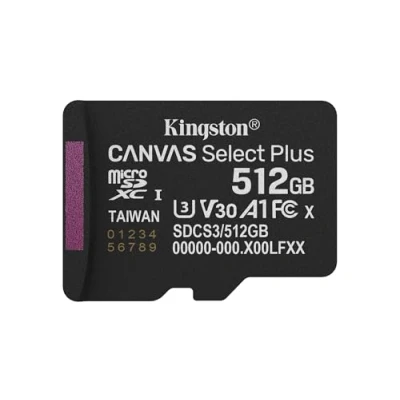 Image de Kingston Canvas Select Plus Carte mémoire flash 512 Go A1 / Video Class V30 UHS I U3 Class10 microSDXC