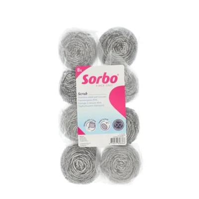 Afbeelding van Sorbo Panspons RVS Set van 8 Extra Sterk 40 gram per spons