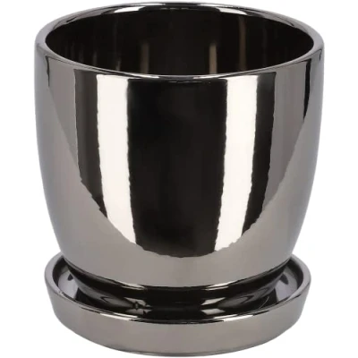 Afbeelding van KOTARBAU® Plantenbak keramiek plantenpot Ø 13 cm met afdruipbak