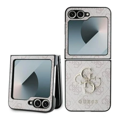 Afbeelding van Guess GUHCZF64GMGPI Z Flip6 F741 roze/roze leer 4G metalen logo