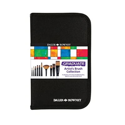 Afbeelding van Daler Rowney Graduate etui met ritssluiting 10 synthetische penselen