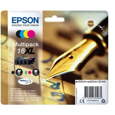 Afbeelding van Epson 16xl Durabrite Ultra Ink Zwart Cyaan Magenta Geel (c13t16364022)