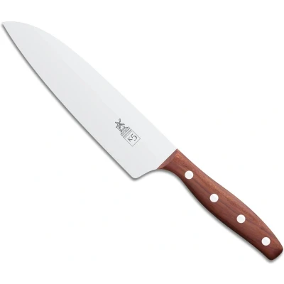 Afbeelding van Robert Herder K5 Koksmes XL RVS Licht Gebogen Lemmet 18 cm Heft Pruimenhout
