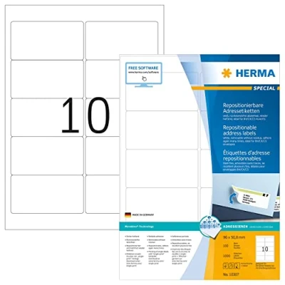 Afbeelding van Herma 10307 Adresetik. Movable A4 100 96X50,8