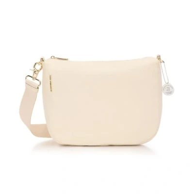 Afbeelding van MANDARINA DUCK Leren Schoudertas Mellow Leather Hobo Bag Almond Crème
