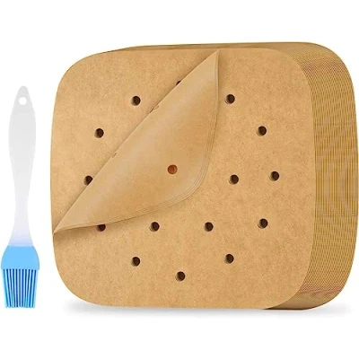 Afbeelding van MengQiLe 200 vellen bakpapier geperforeerd met anti aanbaklaag, 20 cm ongebleekt voor oven, magnetron en heteluchtfriteuse