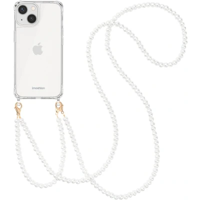 Afbeelding van imoshion Hoesje Geschikt voor iPhone 14 met koord Backcover + armband Parels 2.0 transparant