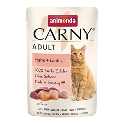 Afbeelding van 12x85g Animonda Carny Pouch Kip &amp; Zalm nat kattenvoer