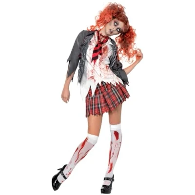 Afbeelding van &quot;Zombie schoolmeisje kostuum Halloween outfit Verkleedkleding Small&quot;