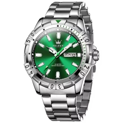 Afbeelding van Olevs Herenhorloge Zilver en Groen