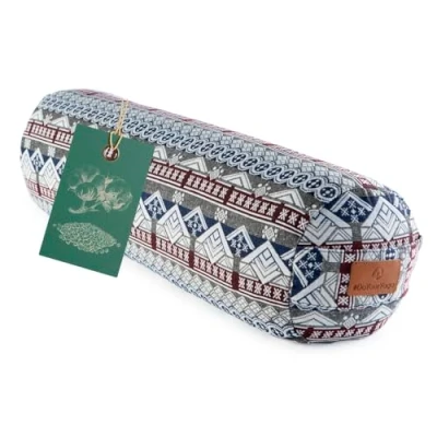 Afbeelding van #DoYourYoga Tarik Cilinder yogabolster met bio organische boekweit, wasbare overtrek van 100% katoen, 68 cm x 22 cm, yogakussen meditatie /zit /zafukussen voor Yin Yoga
