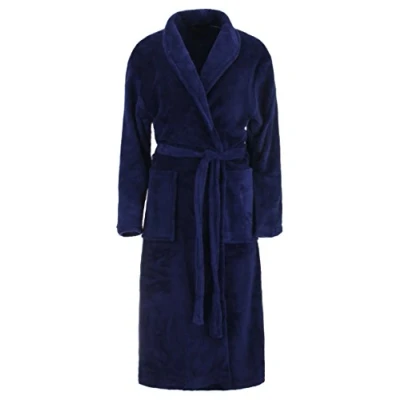 Afbeelding van Brandsseller Peignoir en microfibre unisexe pour homme et femme, Marine, L XL
