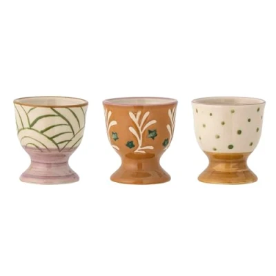 Afbeelding van Bloomingville Vincent C ramic eierdopjes, motief 3 stuks