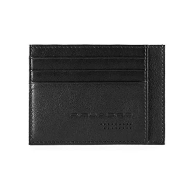 Afbeelding van PIQUADRO Leren Kaarthouder Urban Pocket Credit Card Pouch RFID Nero Zwart