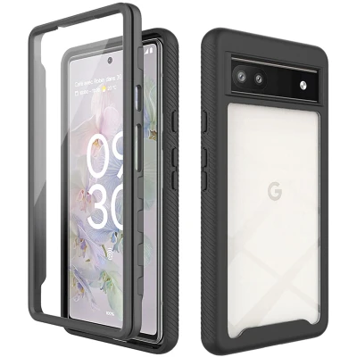 Afbeelding van iMoshion Hoesje Geschikt voor Google Pixel 6a 360 Full Protective Case Zwart / Transparant