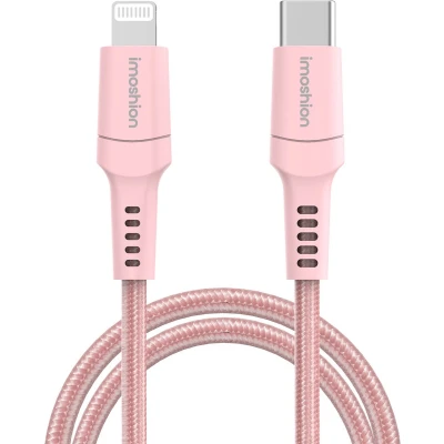 Afbeelding van iMoshion Kabel geschikt voor Lightning naar USB C 2 meter Oplaadkabel iPhone 11/12/13/14 Stevig gevlochten materiaal Roze