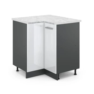 Afbeelding van Vicco Keukenonderkast R Line, Wit Hoogglans/Antraciet, 40 cm WB Marmer