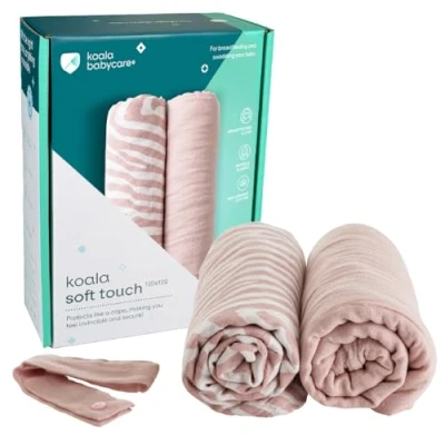 Afbeelding van KOALA BABYCARE Katoenen luiers 80 x cm 3 delige verpakking babyluier voor borstvoeding en inbakerdoek (inbaker) pasgeborenen ideaal als cadeau