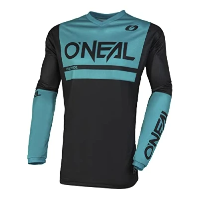 Image de O&#039;NEAL Maillot de motocross Enduro MX Tissu respirant, coude rembourré, ajustement pour une liberté mouvement maximale Element Jersey Threat Air V.23 Adulte Noir Teal S
