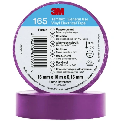 Afbeelding van 3M Temflex™ 165 165PR1E Isolatietape Temflex Violet (l x b) 10 m 15 mm 1 stuk(s)