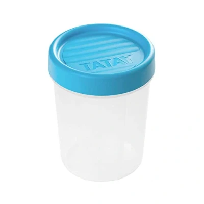 Image de Tatay Boîte Alimentaire, Hermétique, Capacité de 0.4 L, Couvercle à vis, sans BPA, passe au micro ondes et lave vaisselle, Bleue. Dimension: 8,5 x 11,1 cm
